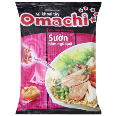 MÌ OMACHI VỊ SƯỜN HẦM NGŨ QUẢ (GÓI)